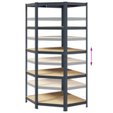 5-Layer Corner Shelf Anthracite Steel&Engineered Wood 4016965
