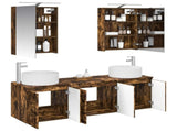 Bathroom Cabinet Set 5 pcs Smoked Oak Engineered Wood 3406555