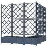 Garden Planter 5 pcs Grey 120 x 120 x 125.5 cm Plastic 42002865