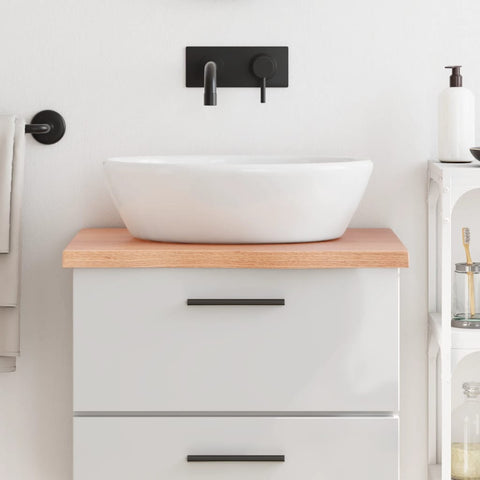Bathroom Countertop Light Brown 60x60x cm Treated Solid Wood 3156111