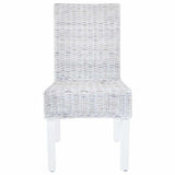 Dining Chairs 4 pcs White Kubu Rattan and Mango Wood 275465