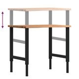Workbench Light Brown 80x60x cm Solid Wood Oak 3309696