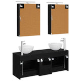 Bathroom Furniture Set 5 pcs Black Oak 3406720