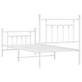 Metal Bed Frame without Mattress with Footboard White 80x200cm 353595