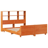 Bed Frame without Mattress Wax Brown 135x190 cm Double Solid Wood Pine 3323706