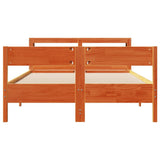 Bed Frame without Mattress Wax Brown 120x200 cm Solid Wood Pine 3306191