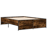 Bed Frame Smoked Oak Engineered wood, Steel Double Durable 3279904