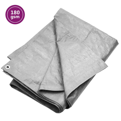 Tarpaulin 180 g/m² 8x12 m Grey HDPE 151496