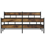 Metal Bed Frame without Mattress Smoked Oak 193x203 cm 3308468