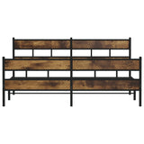 Metal Bed Frame without Mattress Smoked Oak 193x203 cm 3308468