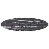 Table Top Black 70x0.8 cm Tempered Glass with Marble Design 322265