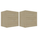 Bedside Cabinets 2 pcs Sonoma Oak 40x30x40 cm Engineered Wood 801042