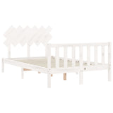 Bed Frame without Mattress White Double Solid Wood Pine 3193442