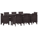 Garden Dining Set 9 pcs Brown Polypropylene 3378578