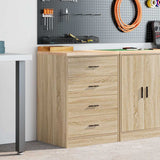 Garage Storage Cabinet Sonoma Oak 60x51x85 cm Solid Wood Pine 860600