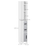 Modern Bathroom Storage Cabinet, Freestanding Tall Bathroom Cabinet with Open Shelves and 3 T3398P343560