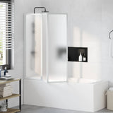 140785 Shower Bath Screen Wall 141 x 132 cm 3 Panels Foldable