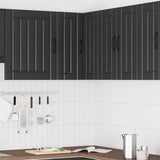 Kitchen Wall Corner Cabinet Lucca Black Engineered Wood 853858