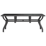 Garden Table Grey and Black 180x80x70 cm Steel and Glass 318771