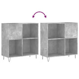 Record Cabinet Concrete Grey 84.5x38x89 cm Engineered Wood 831776