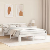 Bed Frame with Headboard White 150 x 200 cm Solid Pine Wood 872606