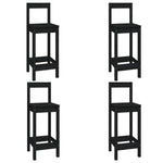 5 Piece Bar Set Black Solid Wood Pine 3124706