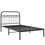 Metal Bed Frame without Mattress with Headboard Black 107x203cm 376596