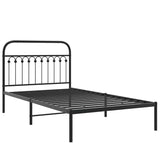 Metal Bed Frame without Mattress with Headboard Black 107x203cm 376596