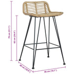 Bar Chairs 2 pcs Natural Rattan 285232