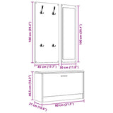 3-in-1 Shoe Cabinet Set Smoked Oak Engineered Wood 342574