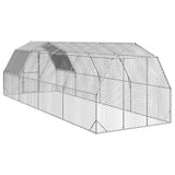 Chicken Run with Roof 2.5x8x2.25 m Galvanised Steel 3328528