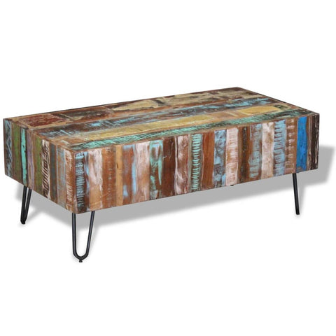 ZNTS Coffee Table Solid Reclaimed Wood 100x50x38 cm 243455