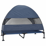 Raised Dog Bed Navy Blue 127 x 81 x 108 cm Fabric and Steel 42008223
