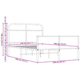 Bed Frame without Mattress 140x190 cm Brown Oak Engineered Wood 4100500