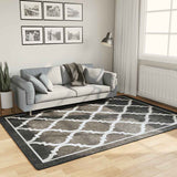 Rug Washable Black and White 160x230 cm 136606
