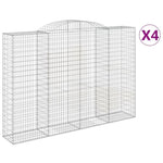 Arched Gabion Baskets 4 pcs 300x50x200/220 cm Galvanised Iron 3146793