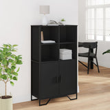 Highboard Black 79.5x35.5x137.5 cm Engineered wood 3295307