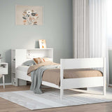 Bookcase Bed without Mattress White 75x190 cm Small Single Solid Wood Pine 3322973
