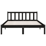 Bed Frame without Mattress Black Solid Wood Double 810061