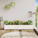 Garden Planter White 180x31x31 cm Solid Wood Pine 837496