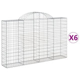 Arched Gabion Baskets 6 pcs 200x30x120/140 cm Galvanised Iron 3146135