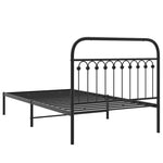Metal Bed Frame without Mattress with Headboard Black 107x203cm 376596