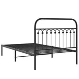 Metal Bed Frame without Mattress with Headboard Black 107x203cm 376596