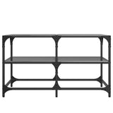 Coffee Table with Black Glass Top 78.5x40x45 cm Steel 846011