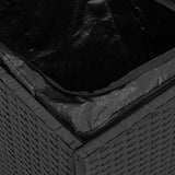 Cushion Box with Storage Black 50 x 50 x 50 cm Poly Rattan 365408