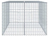 Gabion Basket with Cover 200x100x100 cm Galvanised Iron 3295192
