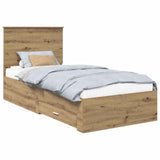Bed Frame with Drawer Artisan Oak 90 x 200 cm Engineered Wood 3411358