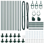 Fence Posts Manual 13 pcs Green 32mm 50 cm Galvanised steel 42004283