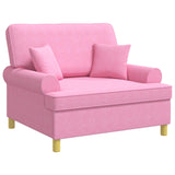 Armchair with Cushions Pink Fabric 42043515