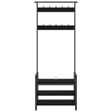 Coat Rack with Shelf Black Oak 75 x 34 x 184 cm Engineered wood 879953